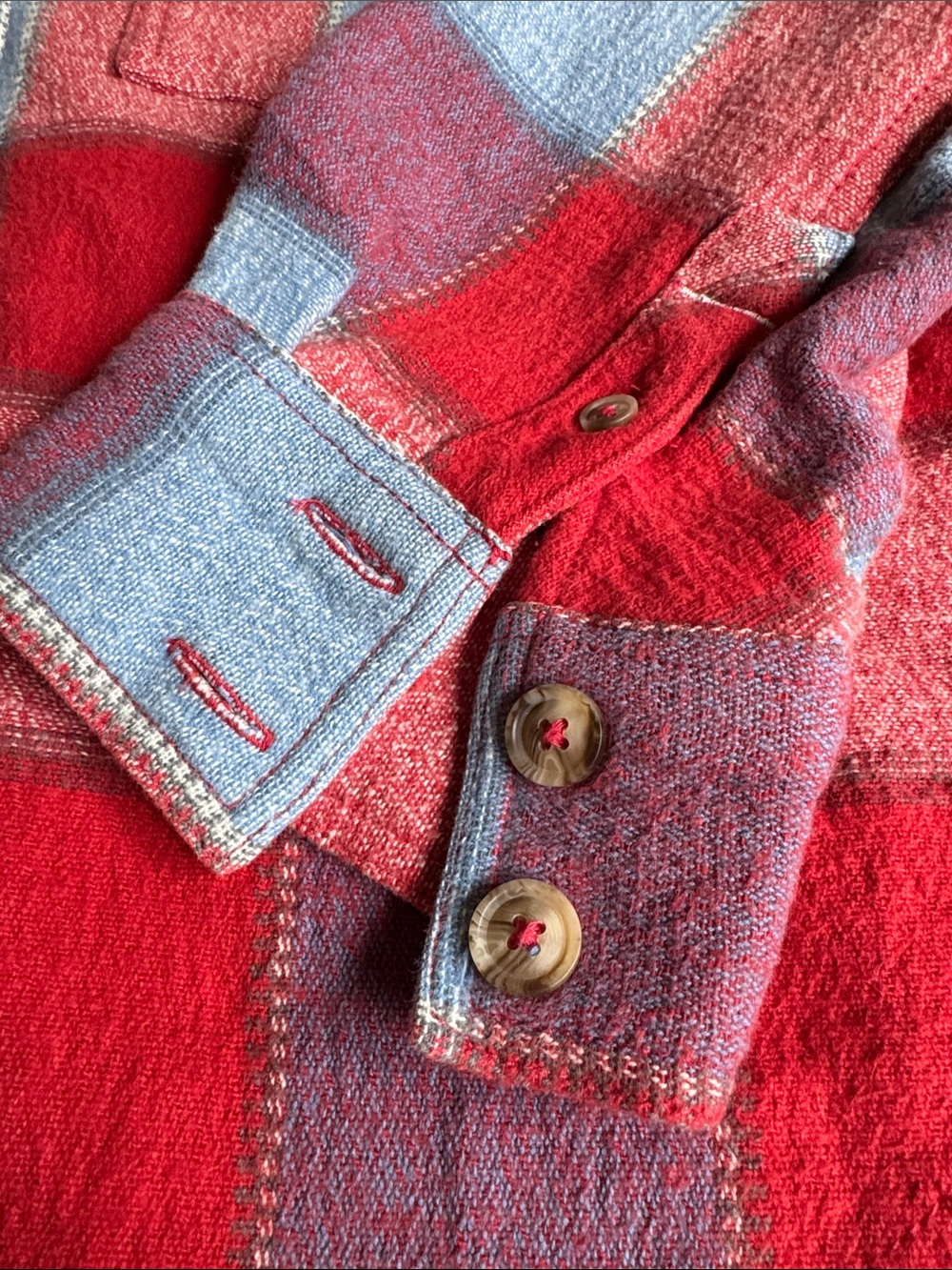 Red & Light Blue Plaid Pullover Shirt - Picture 3 of 4
